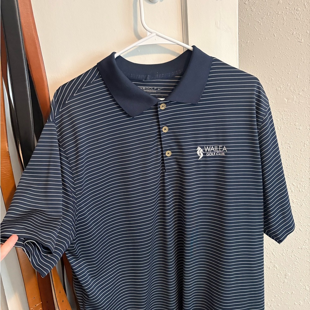 Wailea Golf Club Nike Golf Navy Striped Men's Polo Shirt